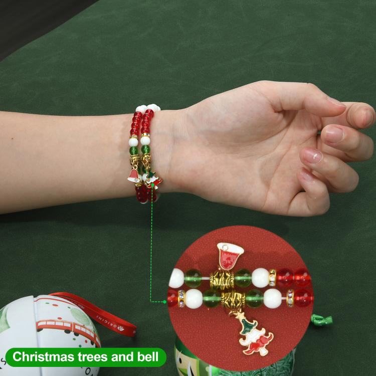 For Apple Watch 42mm / 41mm / 40mm / 38mm Width 14mm Christmas Beads Chain Watch Band - Red Green White