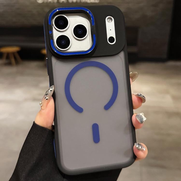 For iPhone 17 Pro Skin Feel Frosted Metal Lens Holder MagSafe Magnetic Phone Case