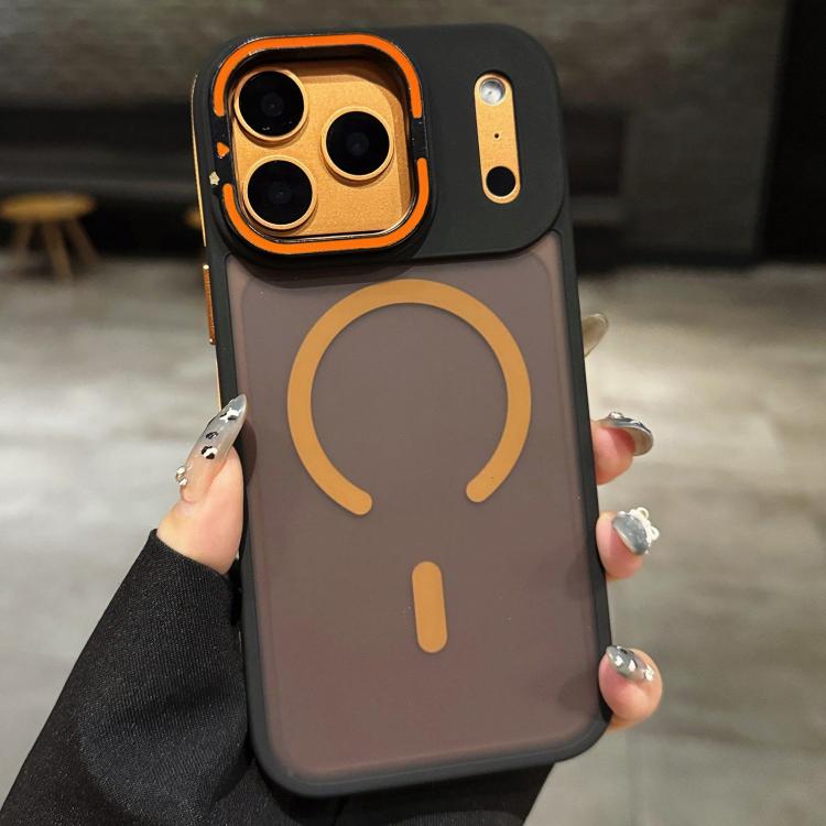 For iPhone Air Skin Feel Frosted Metal Lens Holder MagSafe Magnetic Phone Case