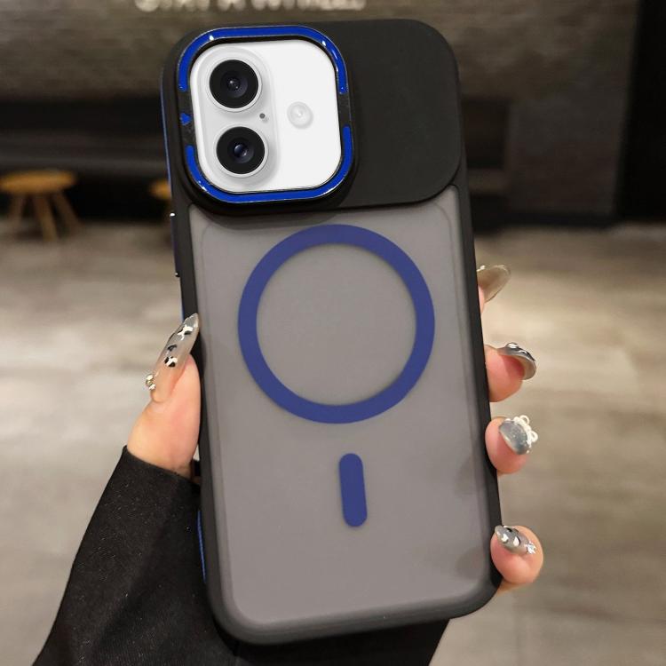 For iPhone 17 Skin Feel Frosted Metal Lens Holder MagSafe Magnetic Phone Case