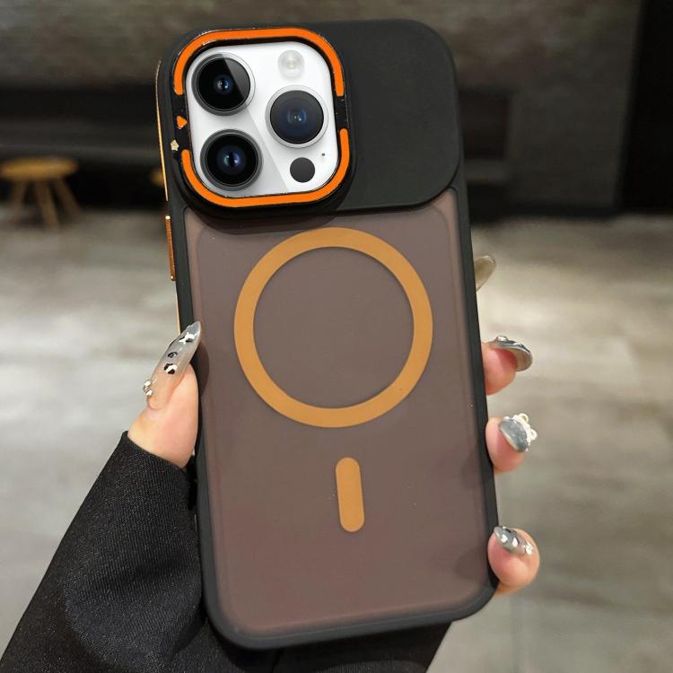 For iPhone 12 Pro Skin Feel Frosted Metal Lens Holder MagSafe Magnetic Phone Case