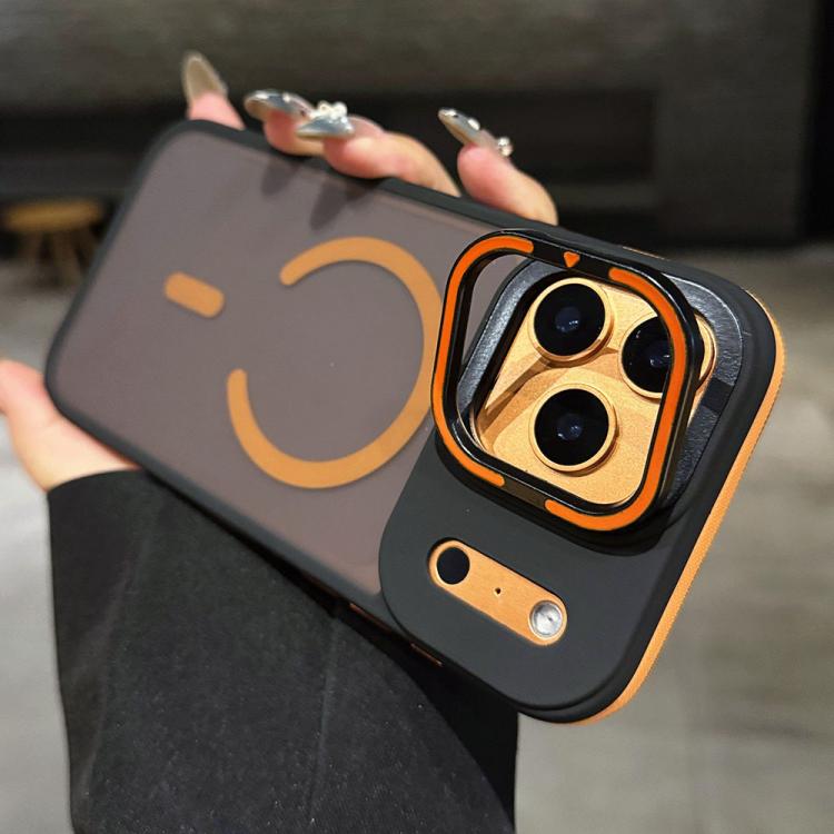 For iPhone 12 Pro Max Skin Feel Frosted Metal Lens Holder MagSafe Magnetic Phone Case
