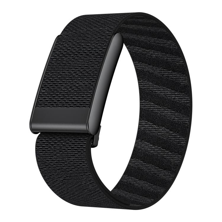 For WHOOP 5.0 Standard Version xDfind Black Buckle Sport Elastic Twill Pattern Nylon Watch Band