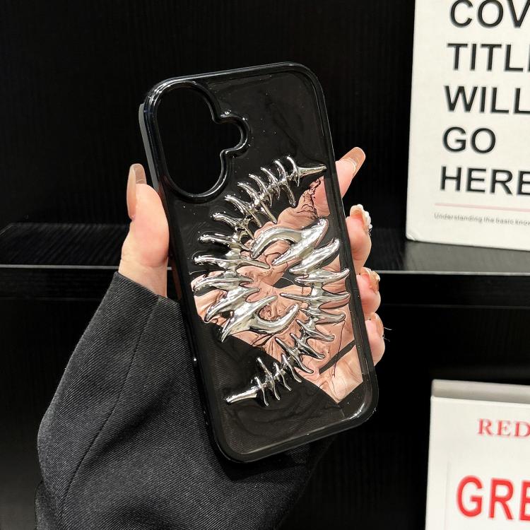 For iPhone 15 Pro Epoxy Diffusion Fishbone Acrylic Phone Case - Transparent