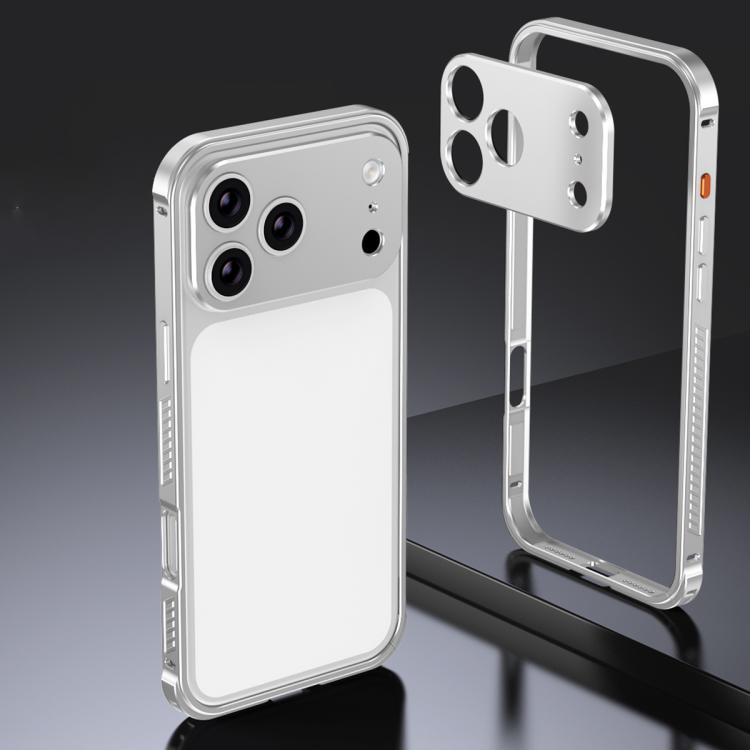For iPhone 17 Pro Max Armor Dual-side Anti-slip Metal Frame Case with Lens Cover