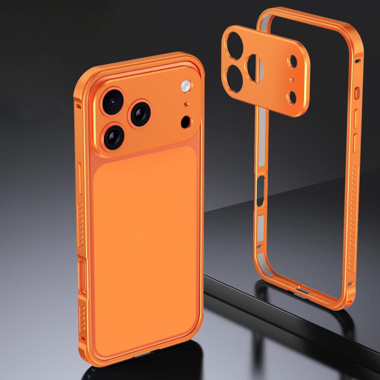 For iPhone 17 Pro Armor Dual-side Anti-slip Metal Frame Case with Lens Cover