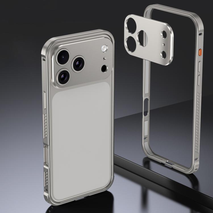 For iPhone 17 Pro Armor Dual-side Anti-slip Metal Frame Case with Lens Cover