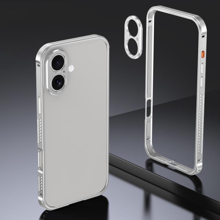 For iPhone 17 Armor Dual-side Anti-slip Metal Frame Case with Lens Cover