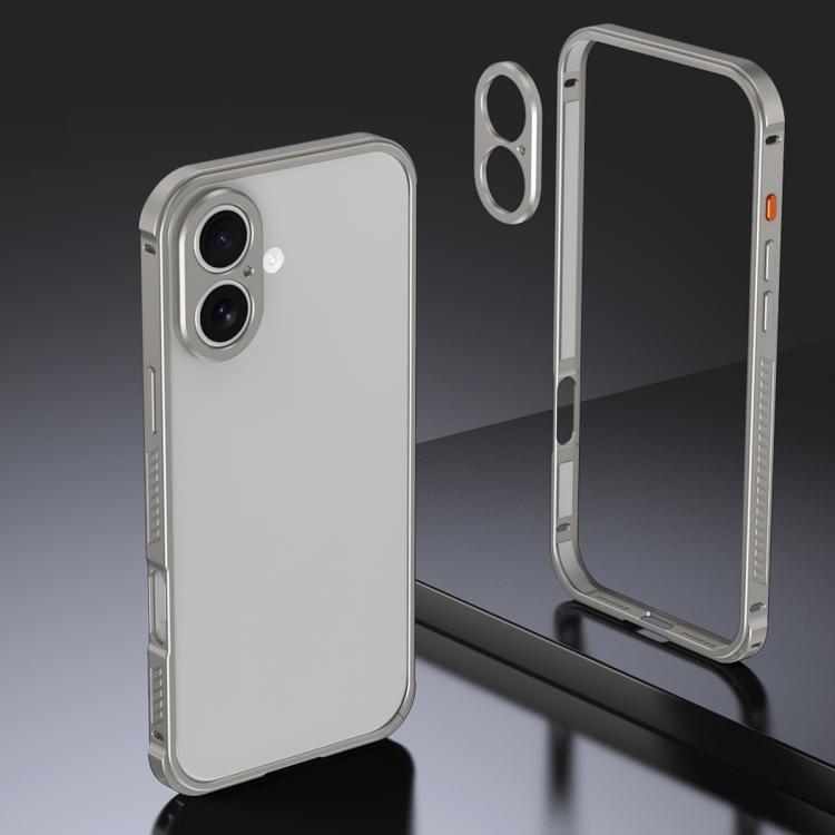 For iPhone 17 Armor Dual-side Anti-slip Metal Frame Case with Lens Cover