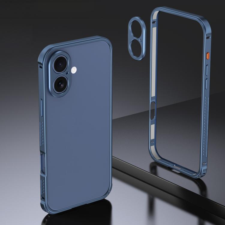 For iPhone 17 Armor Dual-side Anti-slip Metal Frame Case with Lens Cover