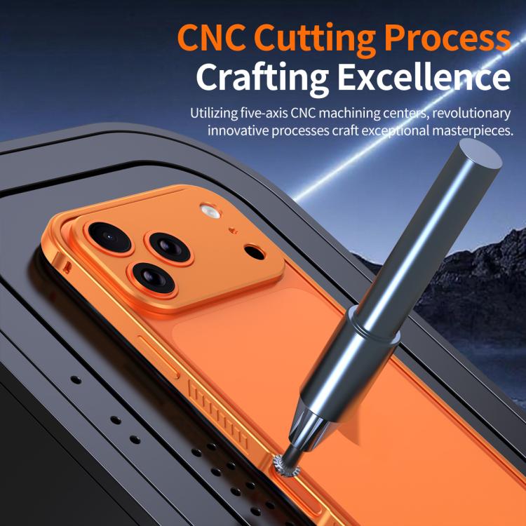 For iPhone 17 Pro Max Armor Dual-side Anti-slip Metal Frame Case with Lens Cover