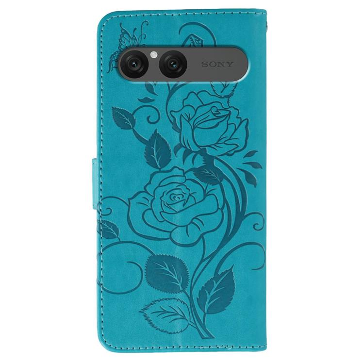 For Sony Xperia 10 VII Rose Butterfly Embossed Leather Phone Case