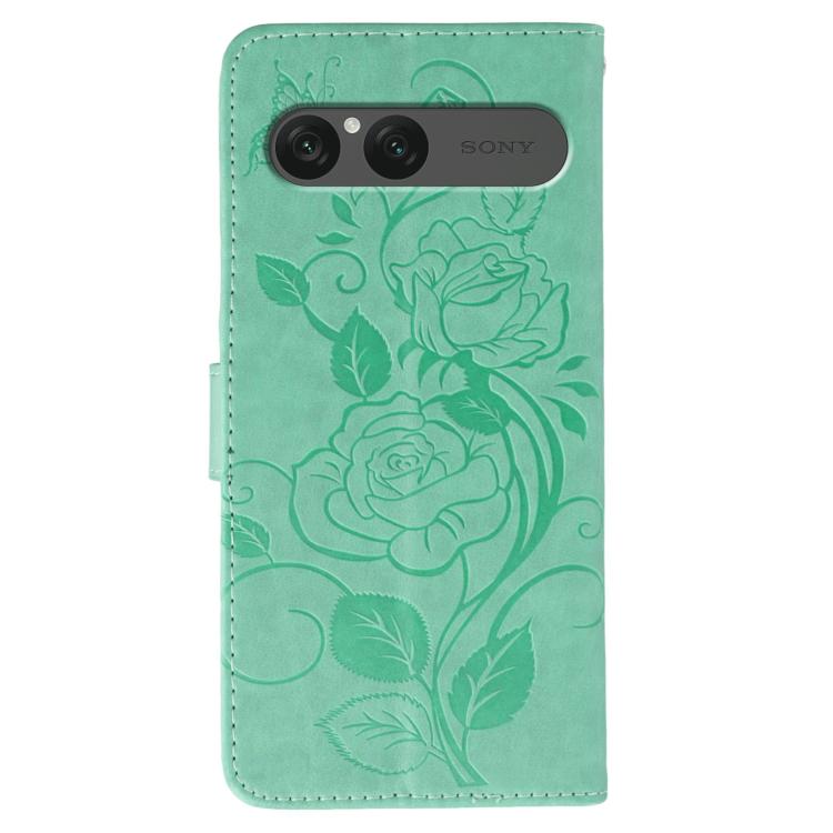 For Sony Xperia 10 VII Rose Butterfly Embossed Leather Phone Case