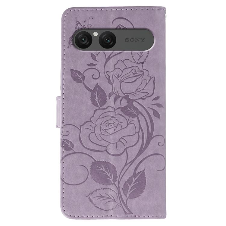 For Sony Xperia 10 VII Rose Butterfly Embossed Leather Phone Case