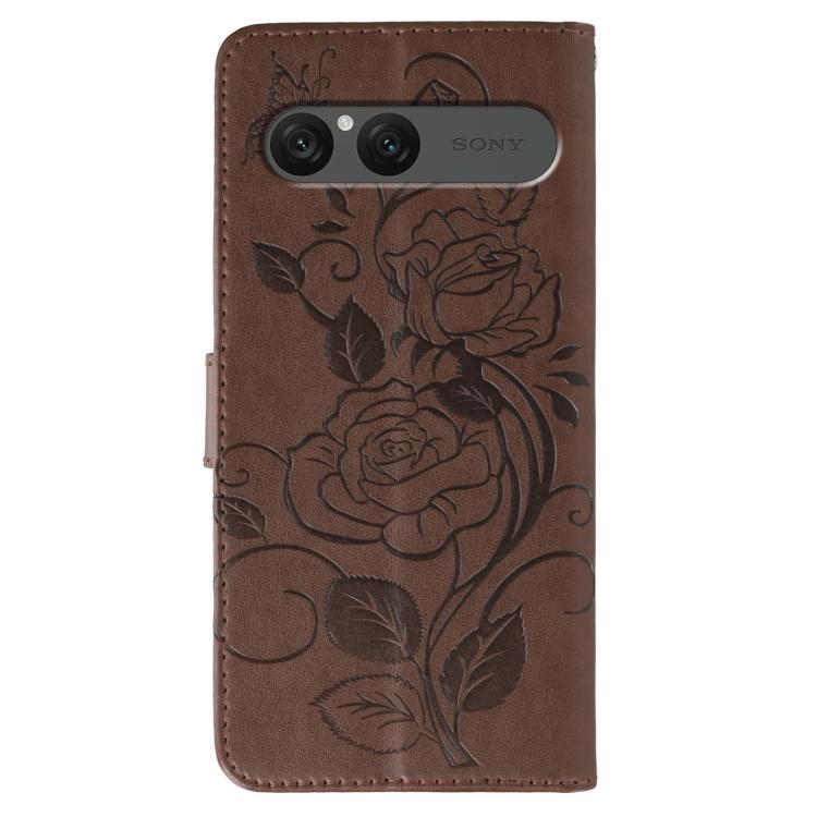For Sony Xperia 10 VII Rose Butterfly Embossed Leather Phone Case