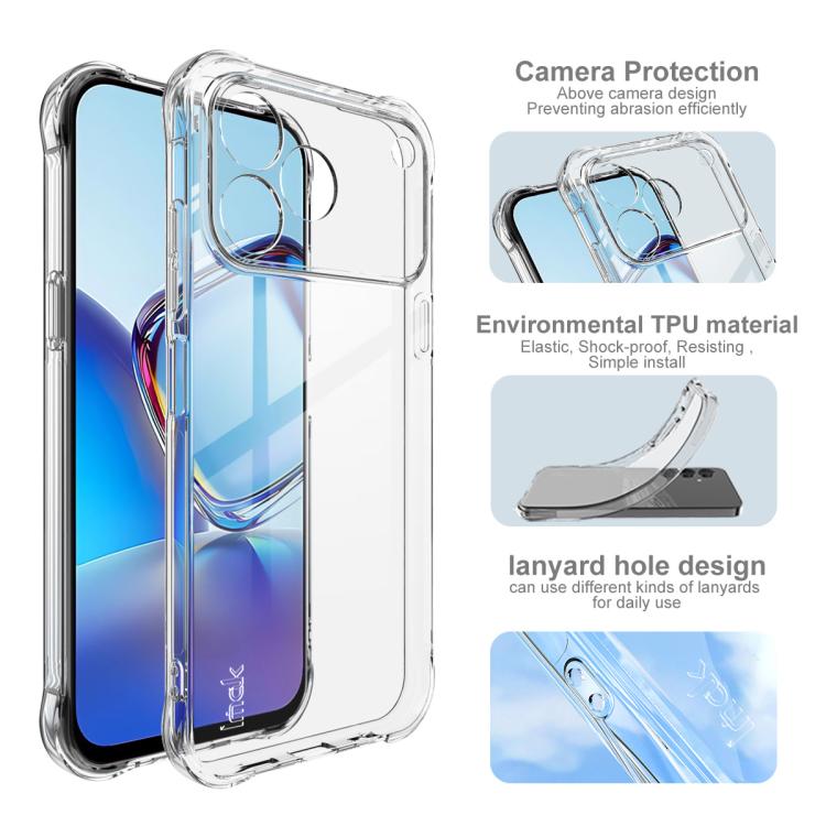 For ZTE nubia V80 Design imak Shockproof Airbag TPU Phone Case - Transparent