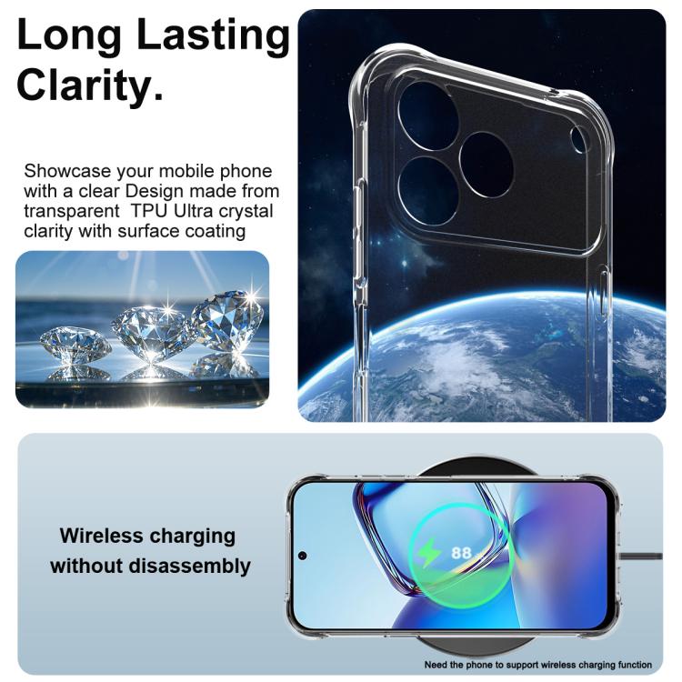 For ZTE nubia V80 Design imak Shockproof Airbag TPU Phone Case - Transparent