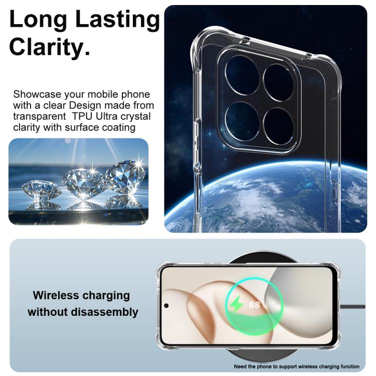 For Honor Play 10T 5G imak Shockproof Airbag TPU Phone Case - Transparent