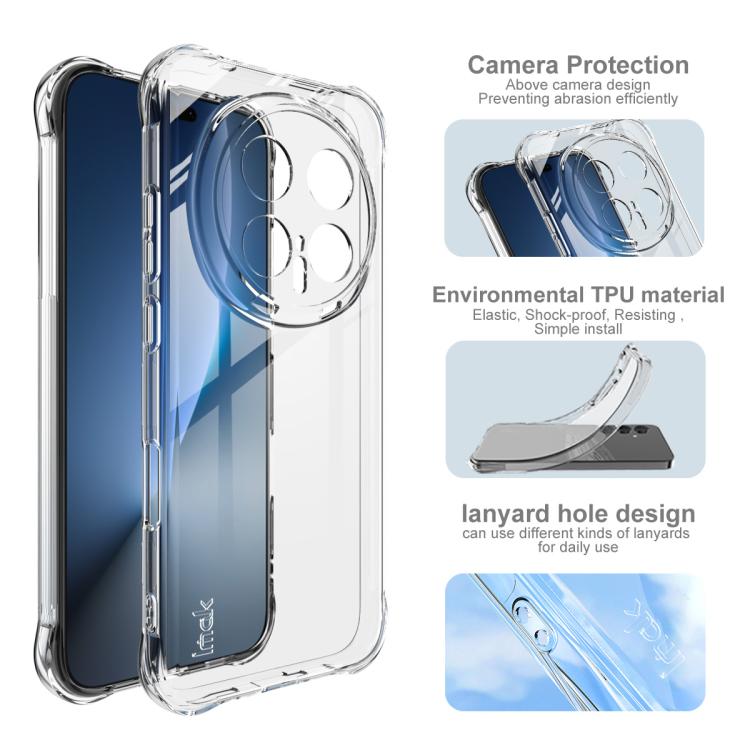 For Honor Magic8 Pro imak Shockproof Airbag TPU Phone Case - Transparent
