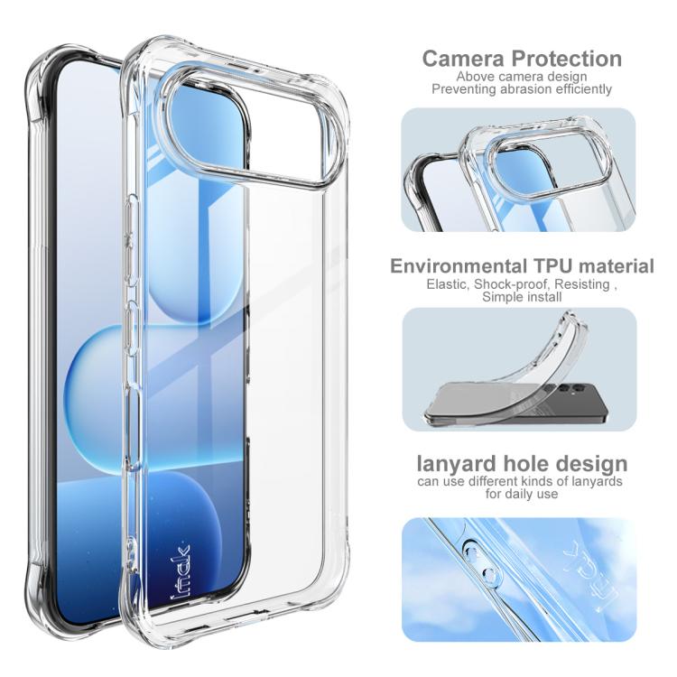 For Honor 500 Pro Global/500 Global 155.8mm imak Shockproof Airbag TPU Phone Case - Transparent