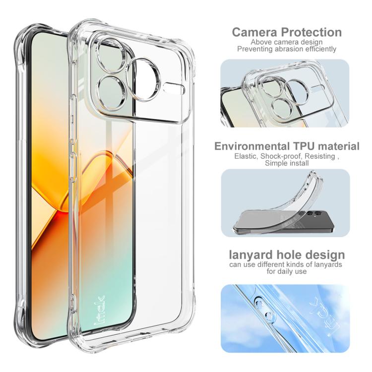 For Honor Power2 imak Shockproof Airbag TPU Phone Case - Transparent