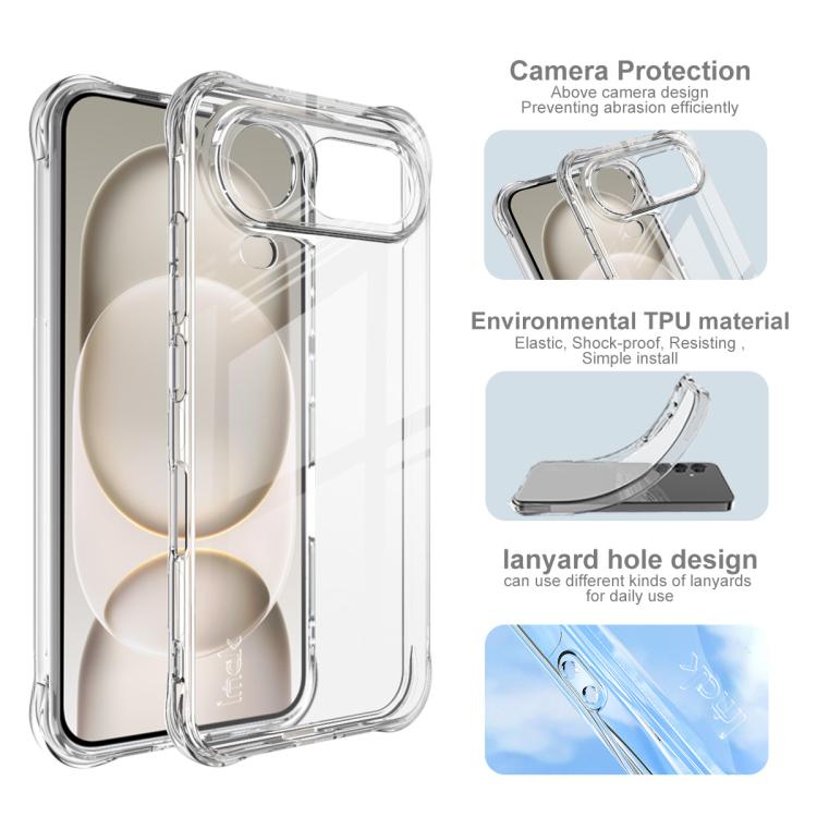 For Honor Magic8 Pro Air 5G imak Shockproof Airbag TPU Phone Case - Transparent