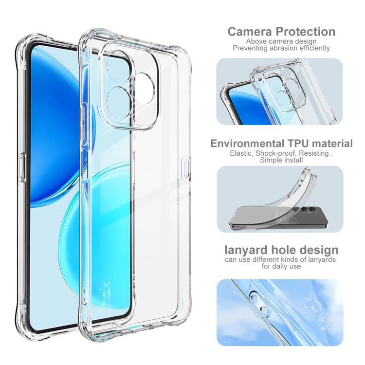For Honor X8d 4G imak Shockproof Airbag TPU Phone Case - Transparent