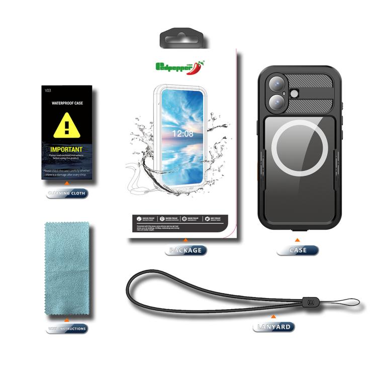 For iPhone 17 RedPepper IP68 Waterproof Triple-proof MagSafe Phone Case