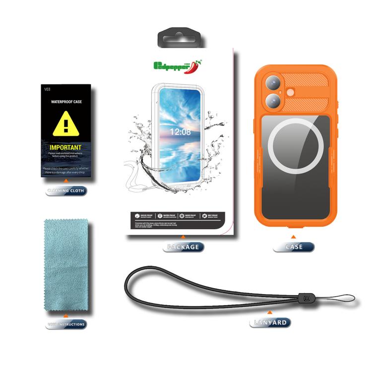 For iPhone 17 RedPepper IP68 Waterproof Triple-proof MagSafe Phone Case