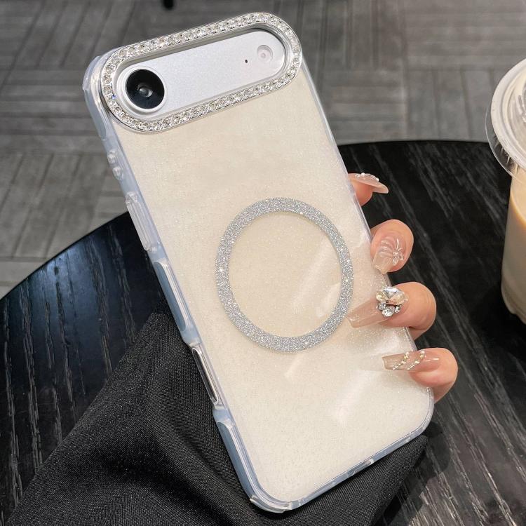 For iPhone Air Rounded Edge Semi-transparent Glitter MagSafe Phone Case