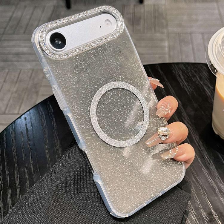 For iPhone Air Rounded Edge Semi-transparent Glitter MagSafe Phone Case