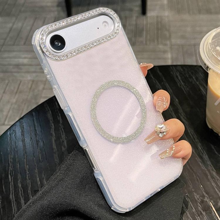 For iPhone Air Rounded Edge Semi-transparent Glitter MagSafe Phone Case