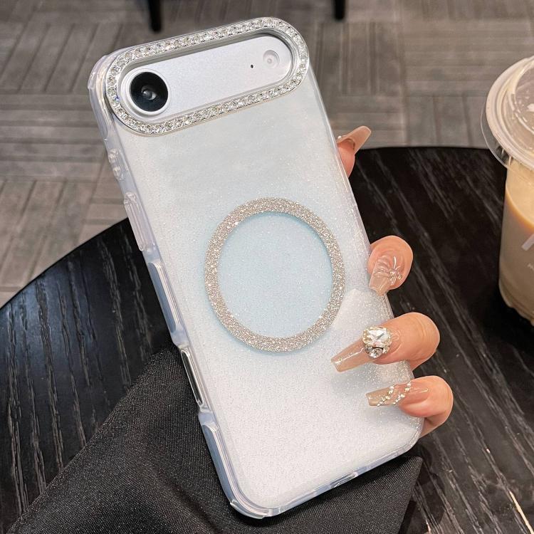 For iPhone Air Rounded Edge Semi-transparent Glitter MagSafe Phone Case