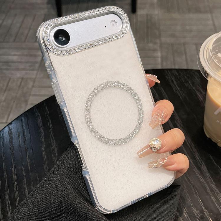 For iPhone Air Rounded Edge Semi-transparent Glitter MagSafe Phone Case