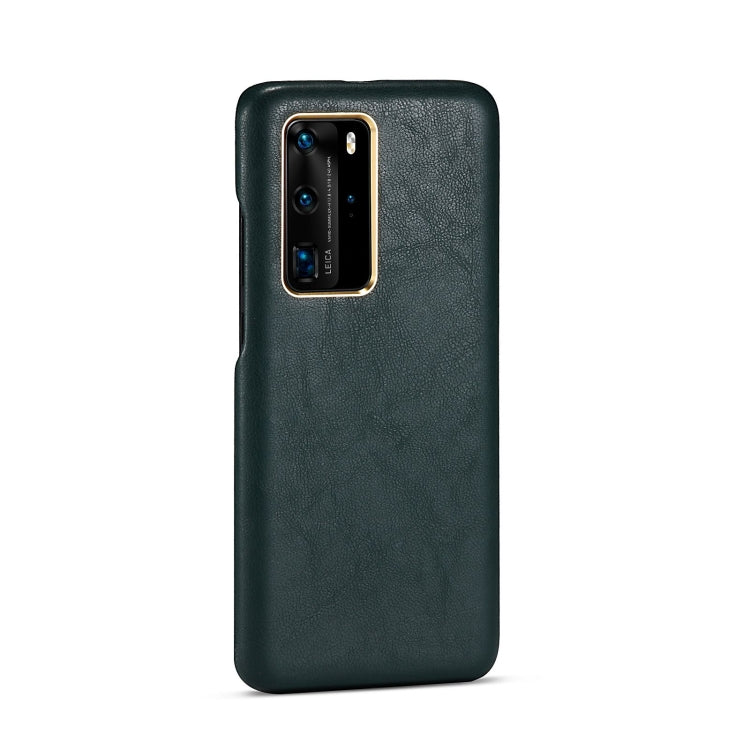 For Huawei P40 Pro Lambskin Texture Four-Corner Full Coverage Leather + Metal Protective Case