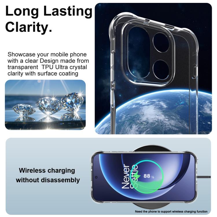 For OnePlus 15 imak Shockproof Airbag TPU Phone Case - Transparent