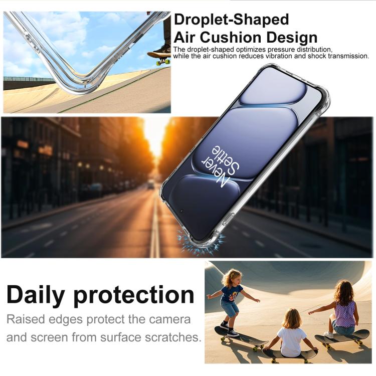 For OnePlus Ace 6 / 6T / 15R imak Shockproof Airbag TPU Phone Case - Transparent