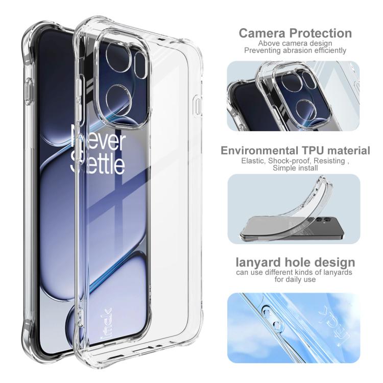 For OnePlus Ace 6 / 6T / 15R imak Shockproof Airbag TPU Phone Case - Transparent