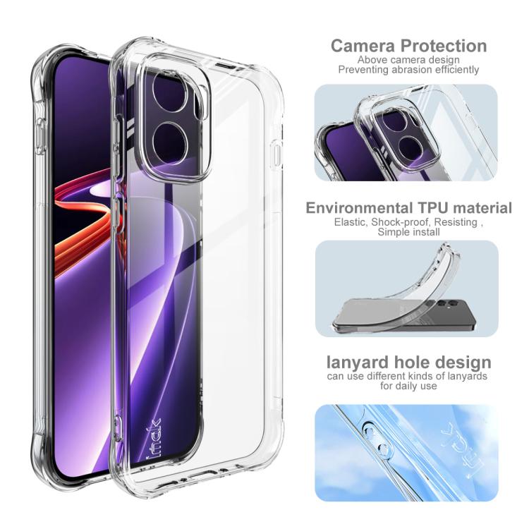 For OnePlus Ace 6 Ultra imak Shockproof Airbag TPU Phone Case - Transparent