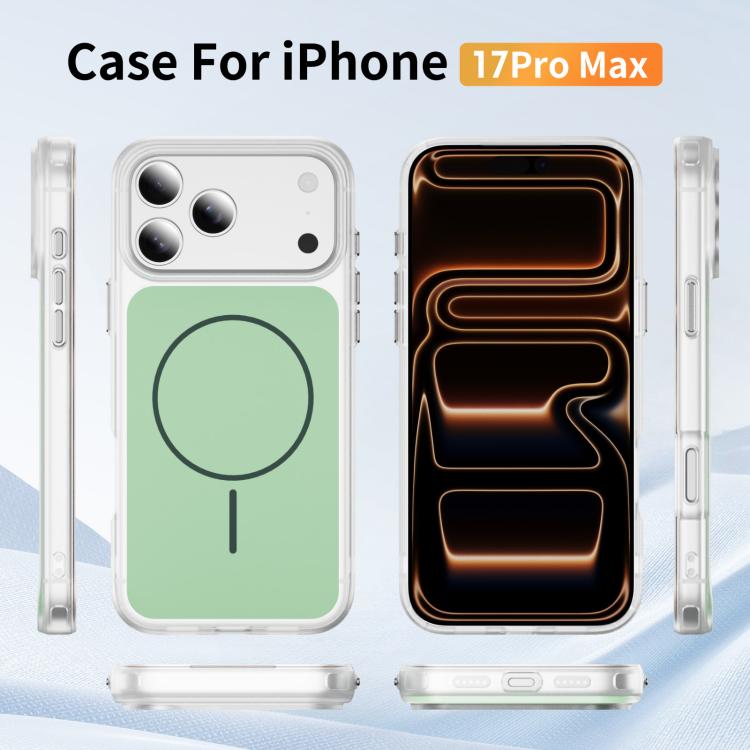 For iPhone 17 Pro Max Crystal Frosted Skin Feel Magnetic MagSafe Phone Case
