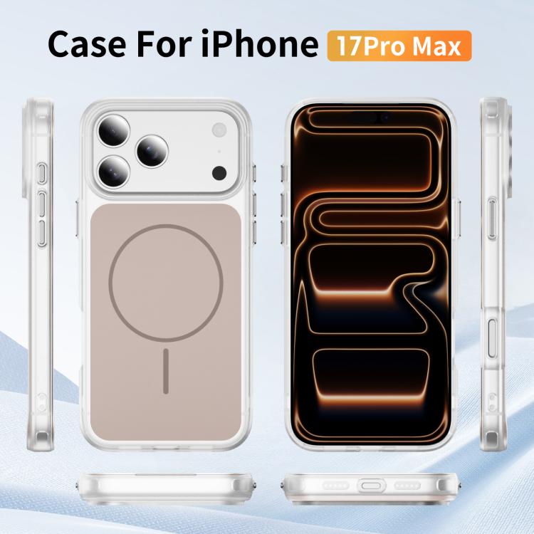 For iPhone 17 Pro Max Crystal Frosted Skin Feel Magnetic MagSafe Phone Case