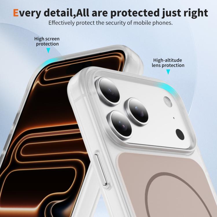 For iPhone 17 Pro Max Crystal Frosted Skin Feel Magnetic MagSafe Phone Case