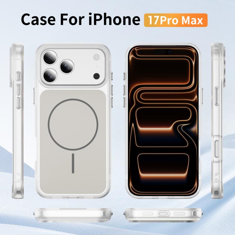 For iPhone 17 Pro Max Crystal Frosted Skin Feel Magnetic MagSafe Phone Case