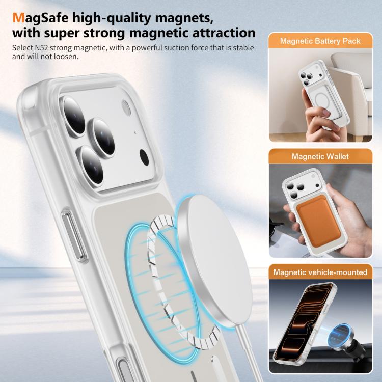 For iPhone 17 Pro Max Crystal Frosted Skin Feel Magnetic MagSafe Phone Case
