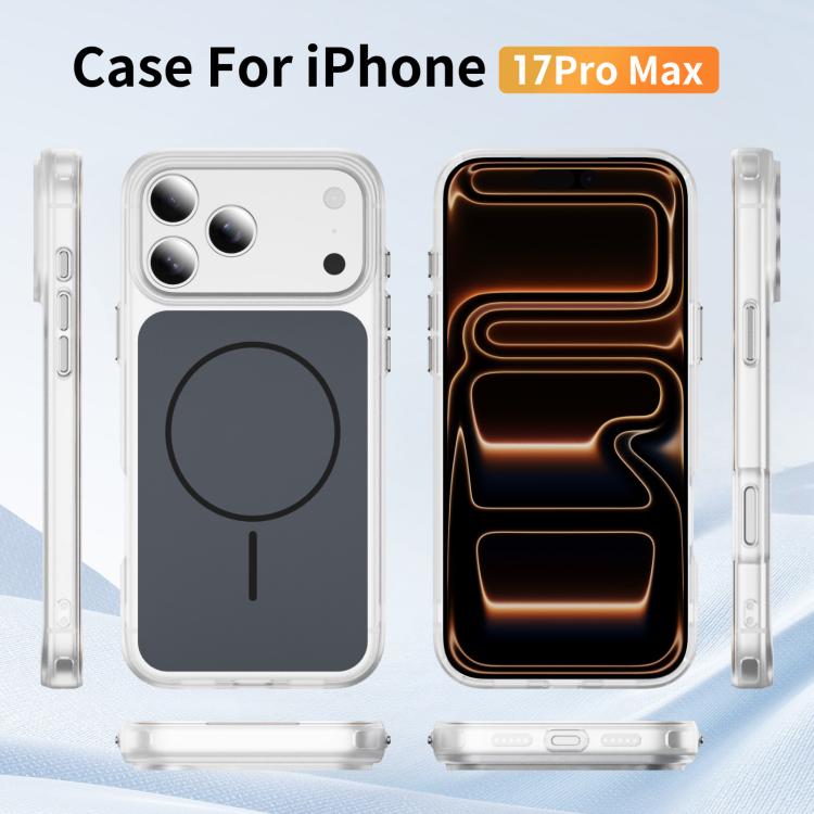 For iPhone 17 Pro Max Crystal Frosted Skin Feel Magnetic MagSafe Phone Case