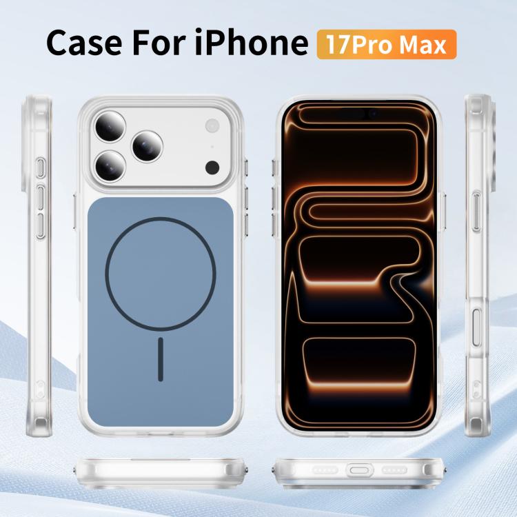 For iPhone 17 Pro Max Crystal Frosted Skin Feel Magnetic MagSafe Phone Case