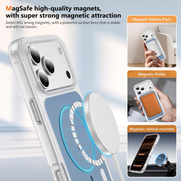 For iPhone 17 Pro Max Crystal Frosted Skin Feel Magnetic MagSafe Phone Case