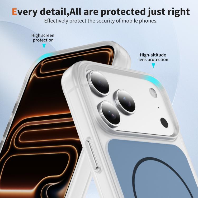 For iPhone 17 Pro Max Crystal Frosted Skin Feel Magnetic MagSafe Phone Case