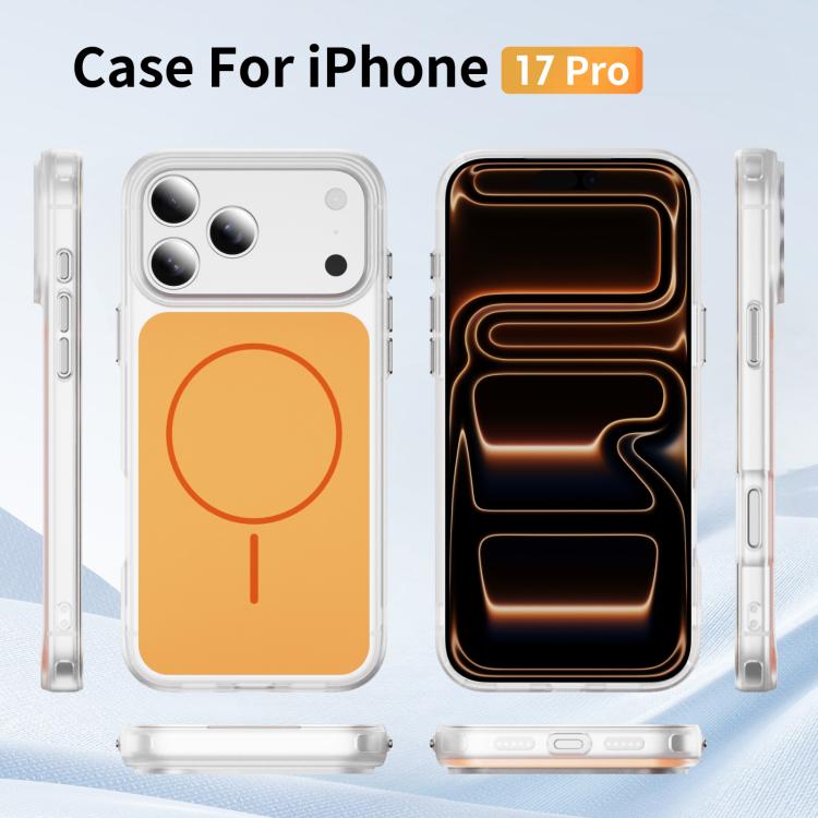 For iPhone 17 Pro Crystal Frosted Skin Feel Magnetic MagSafe Phone Case
