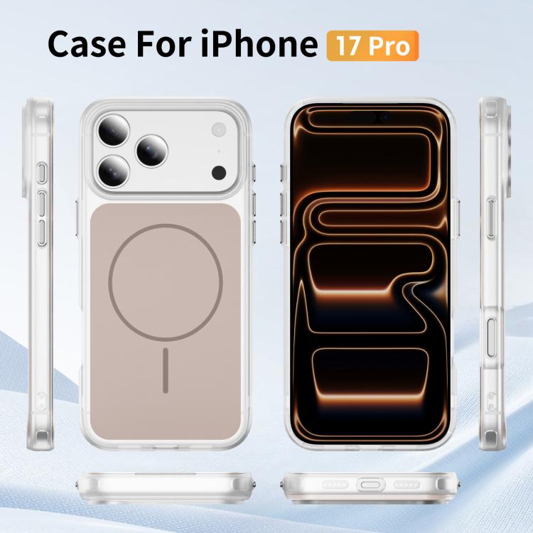 For iPhone 17 Pro Crystal Frosted Skin Feel Magnetic MagSafe Phone Case